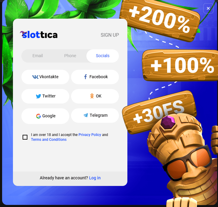 registro no casino online Slottica
